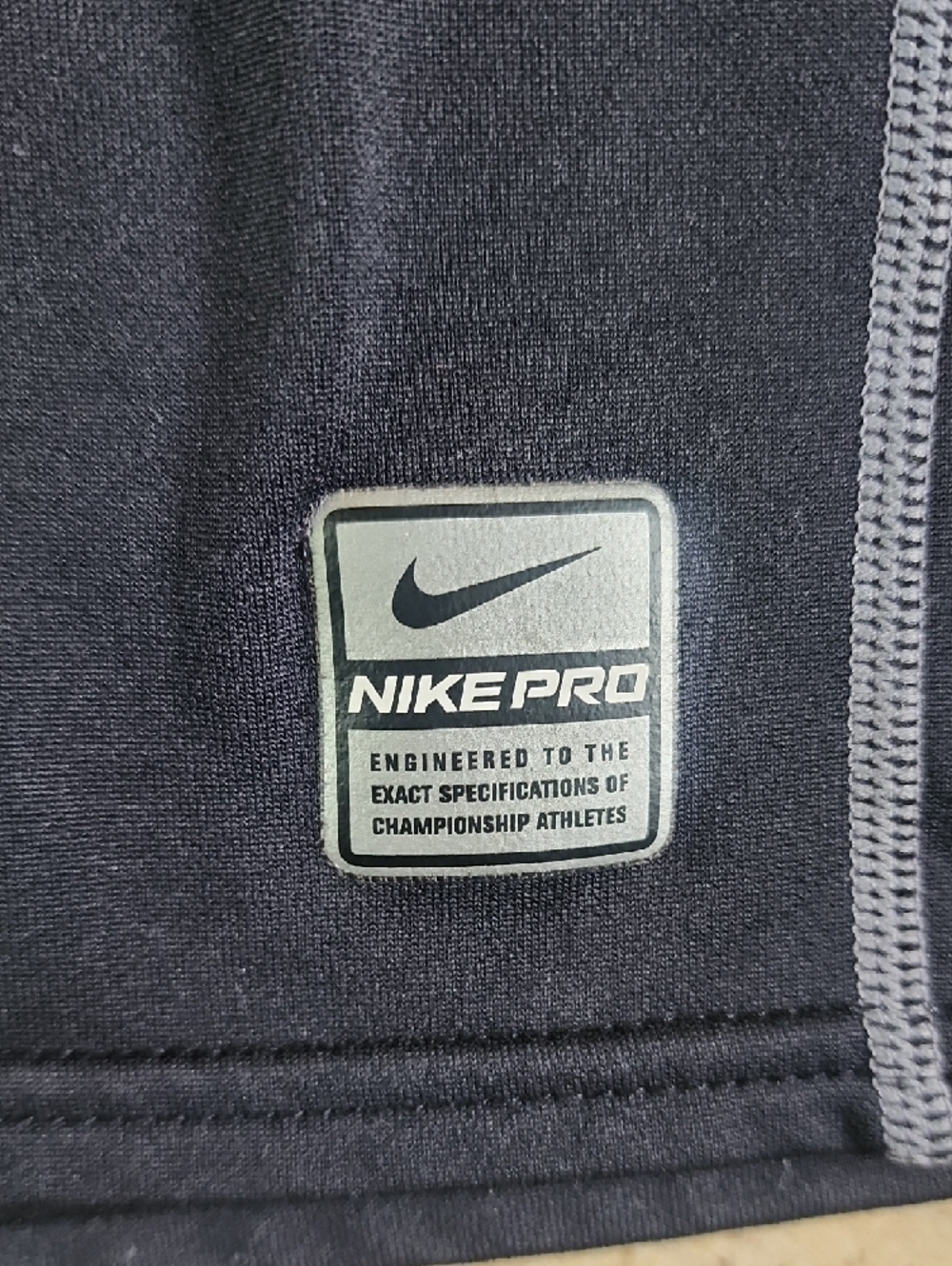 Nike Black Long Sleeve Mock Neck Top with Gray Accents - Picture 2 of 4